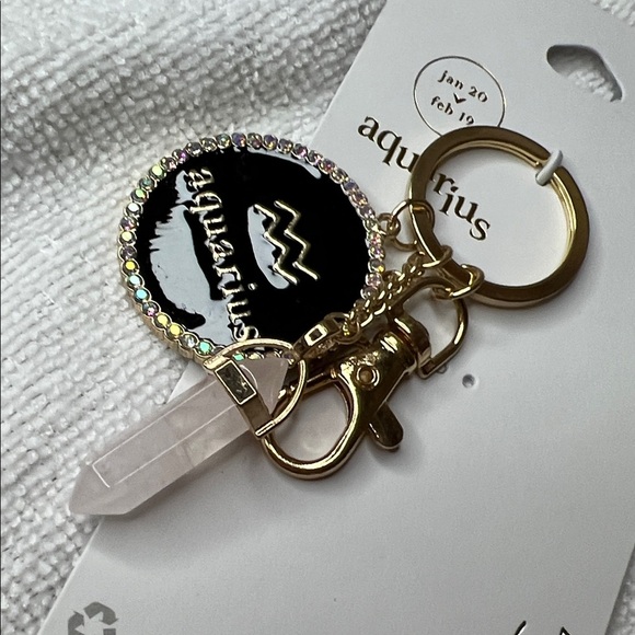 Icing Aquarius Keychain with Black and Gold Accents - Picture 3 of 5